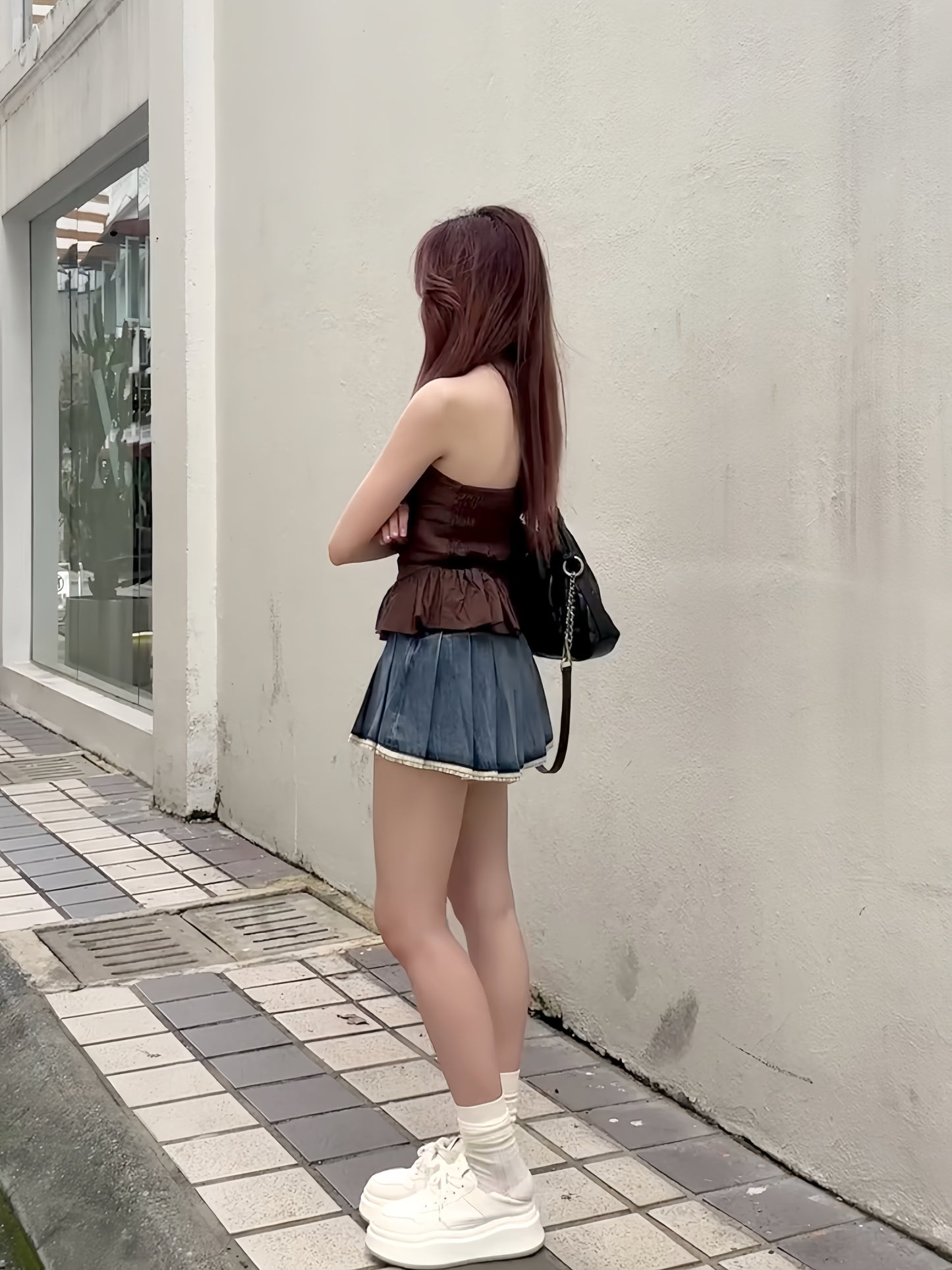 Poly Pleated Skirt