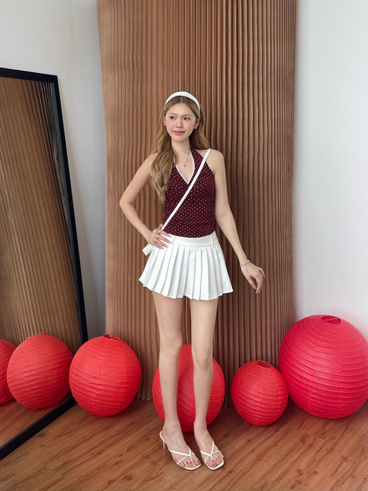 Adore Ribbed Halter MAROON