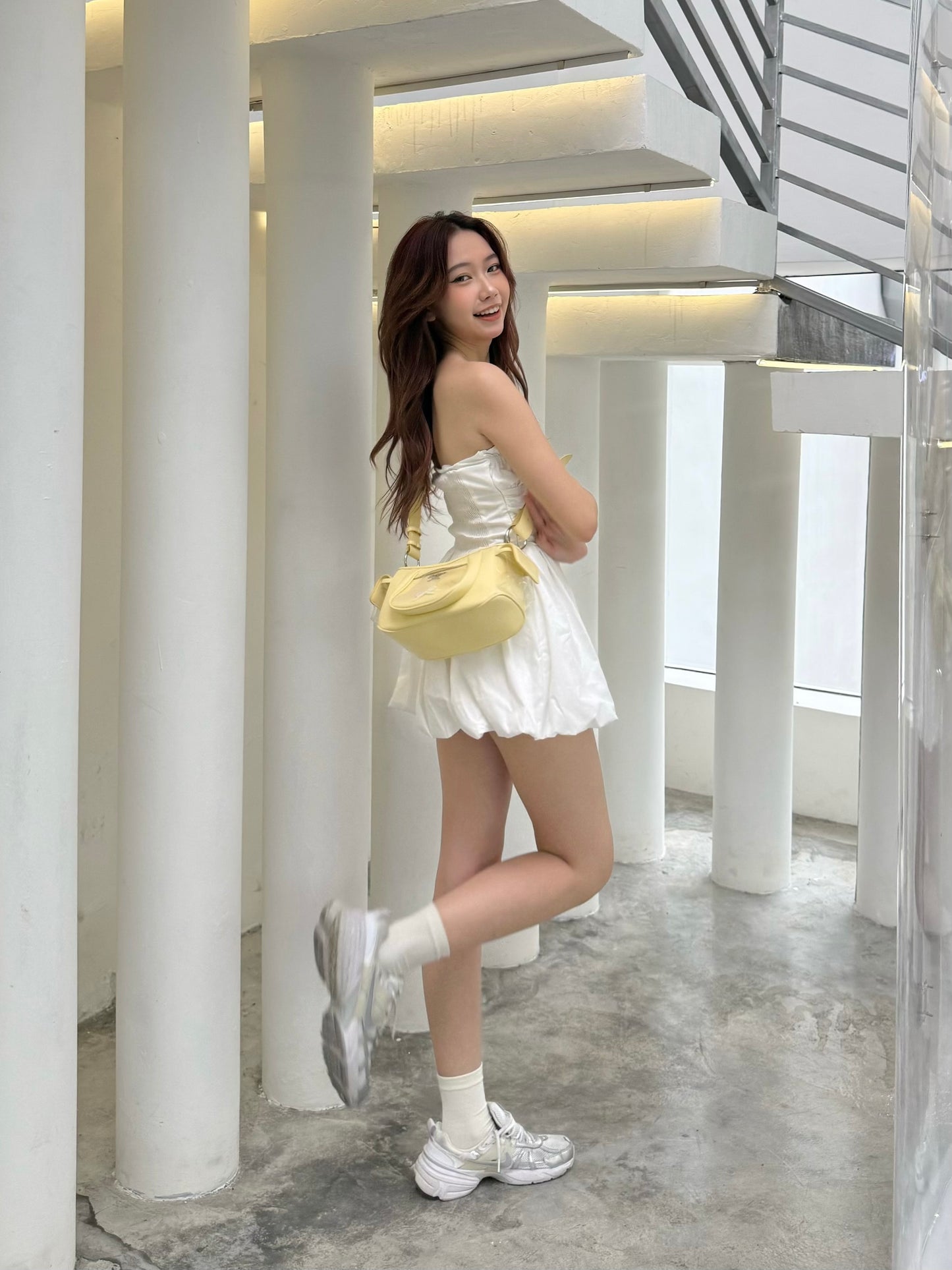 Pixie Puff Dress (White)