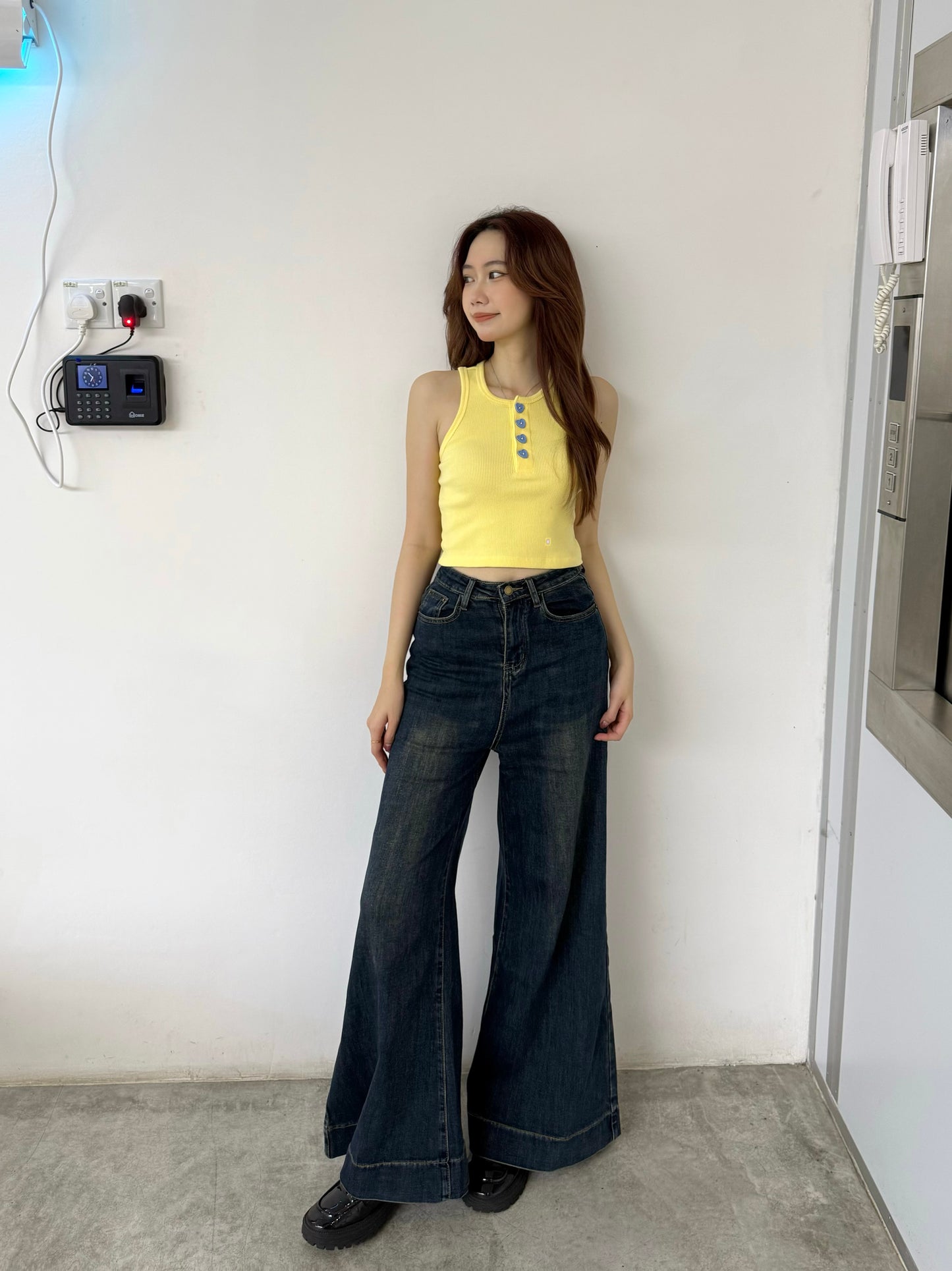 Cu Button Tank Top (Yellow)