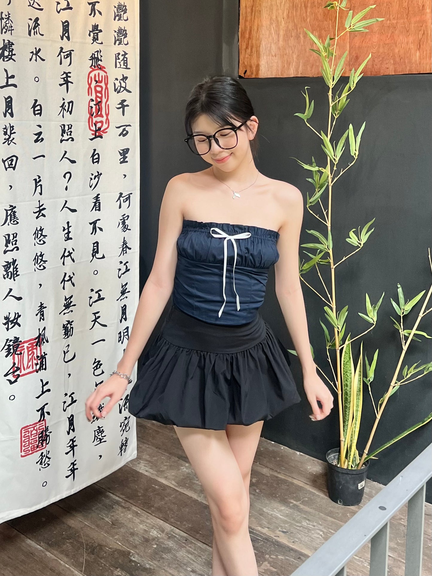 Carlos Tube Top (Navy)