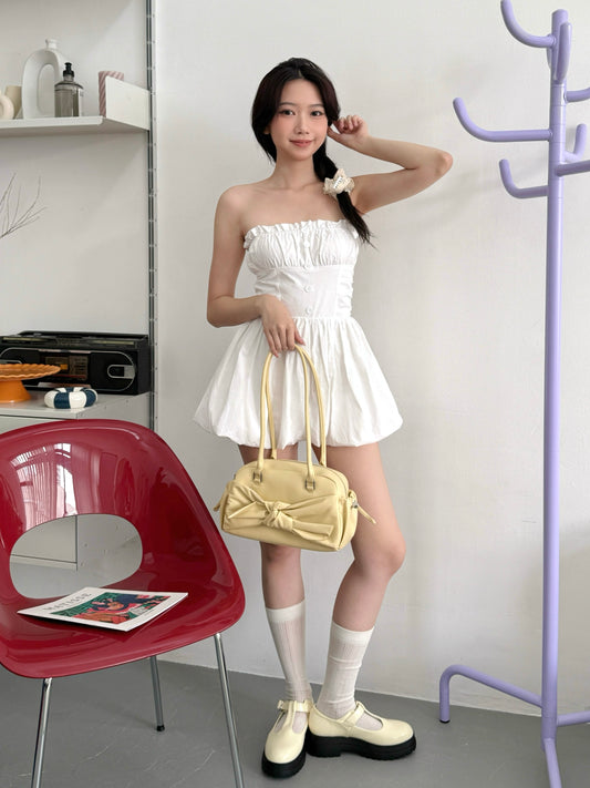 Pixie Puff Dress (White)