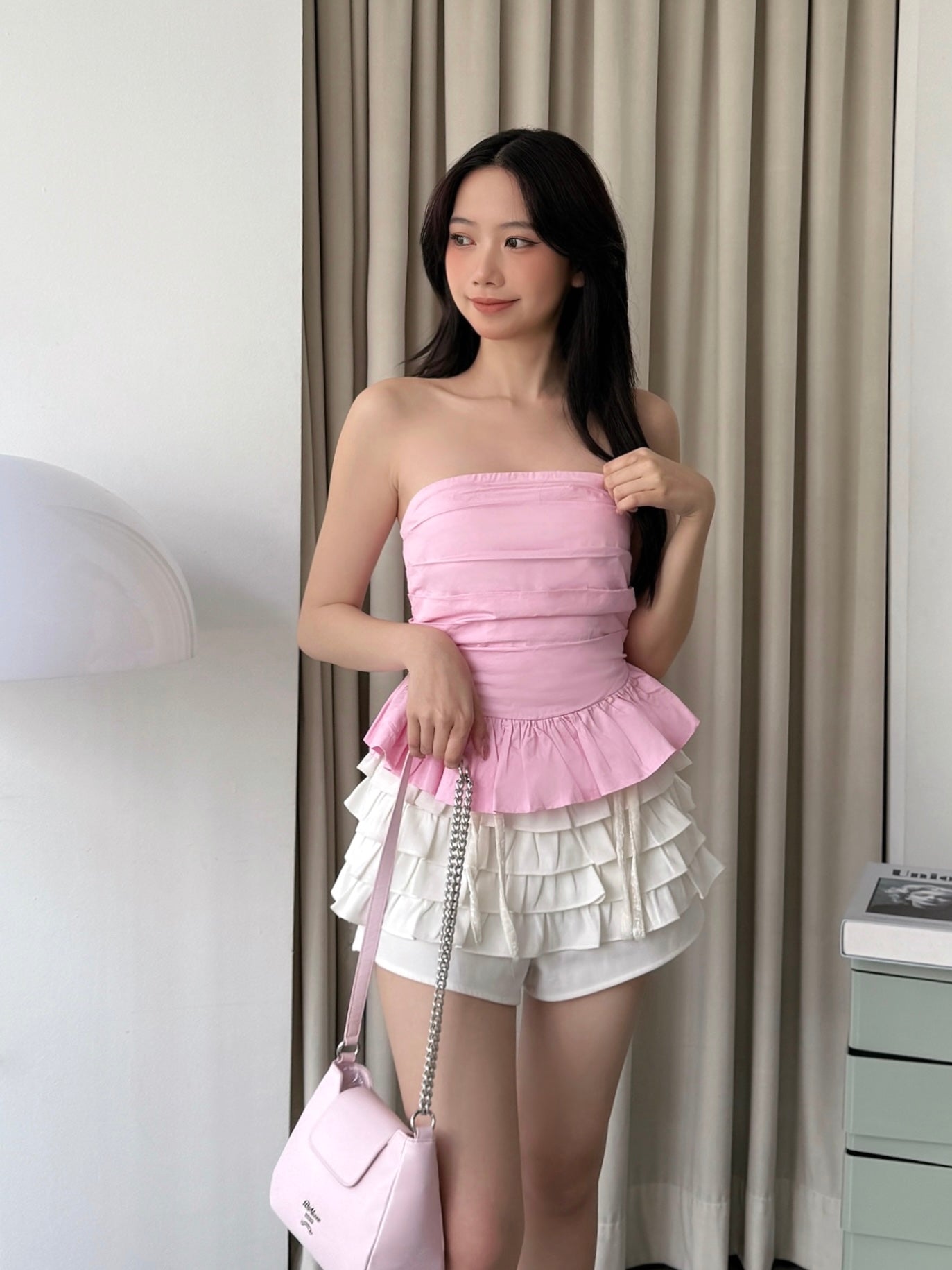 Cherie Ruffle Top (Pink)