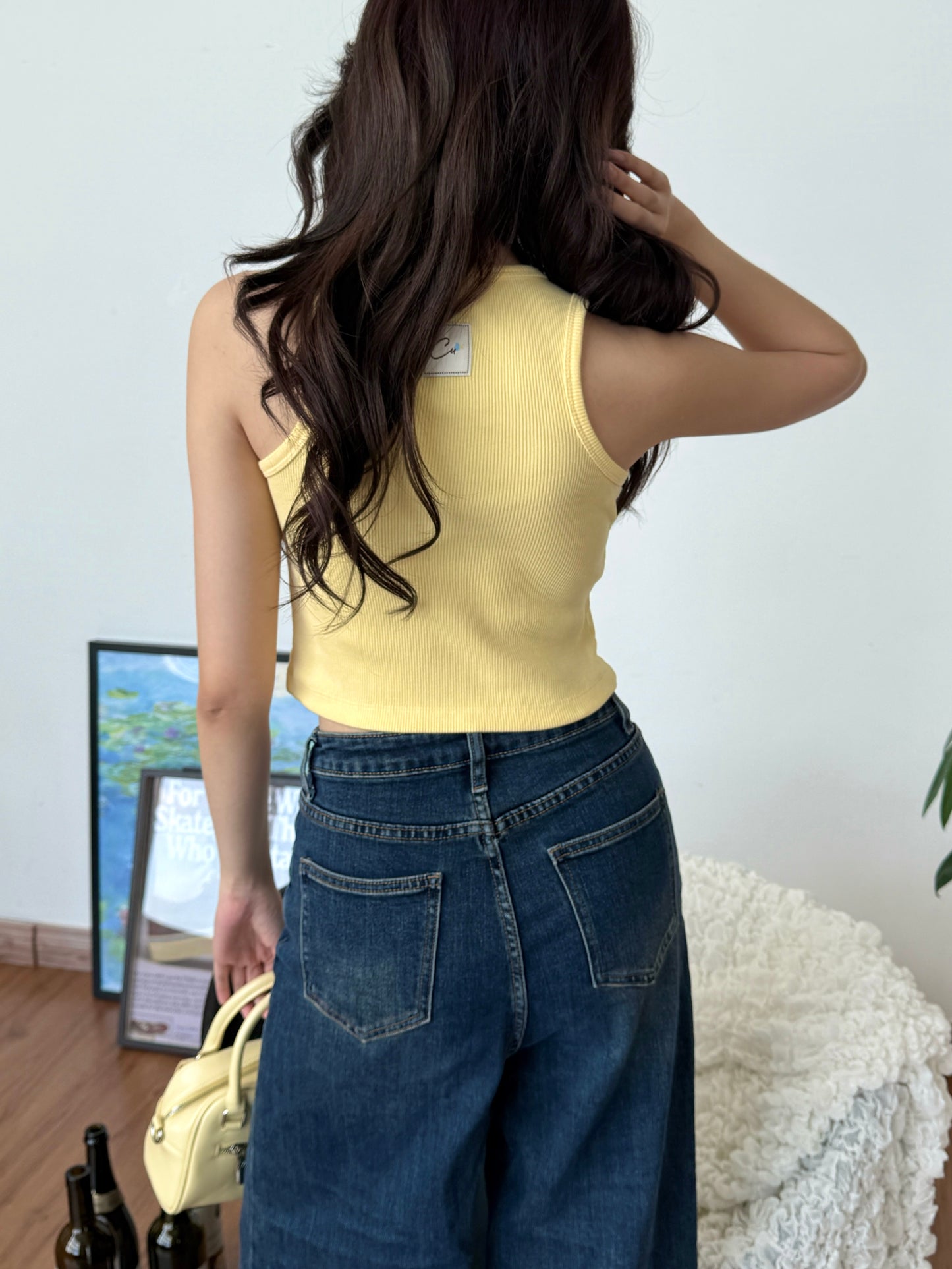 Cu Button Tank Top (Yellow)