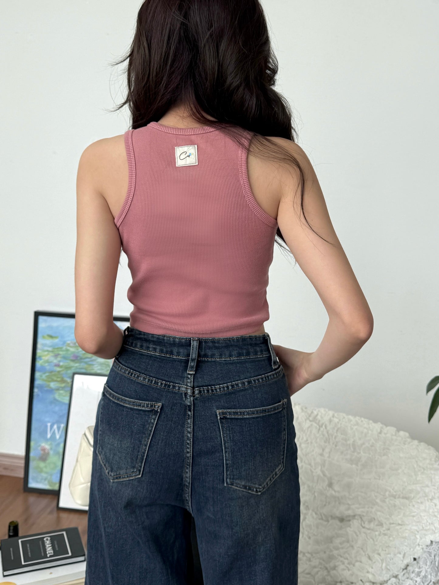 Cu Button Tank Top (Pink)