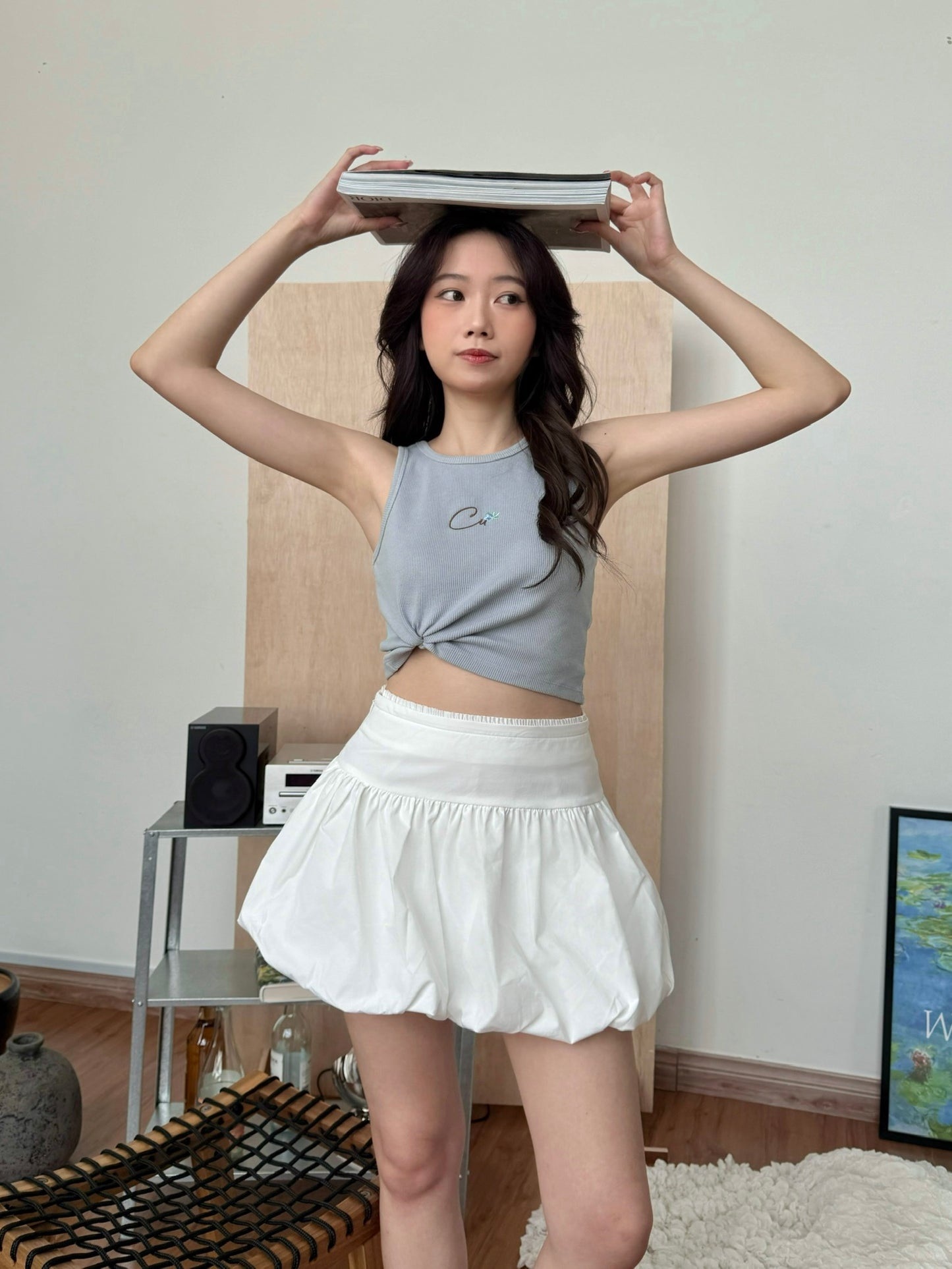 Blossom Ruffle Skirt (White)