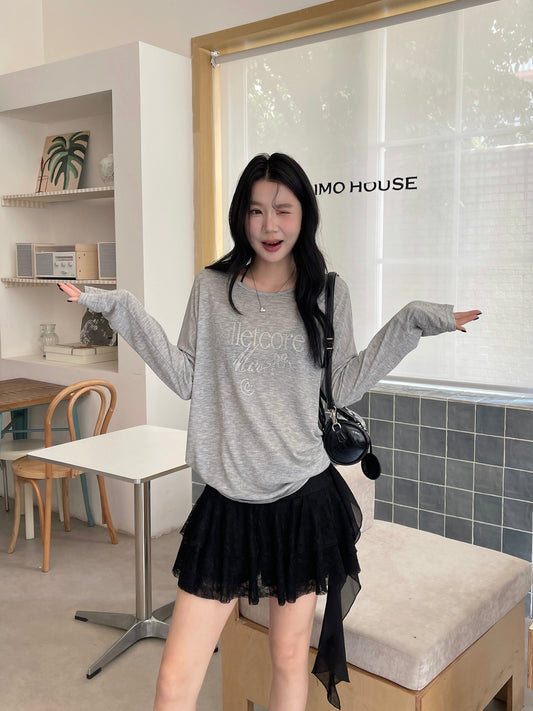 Ballet Soft Knit Top GREY
