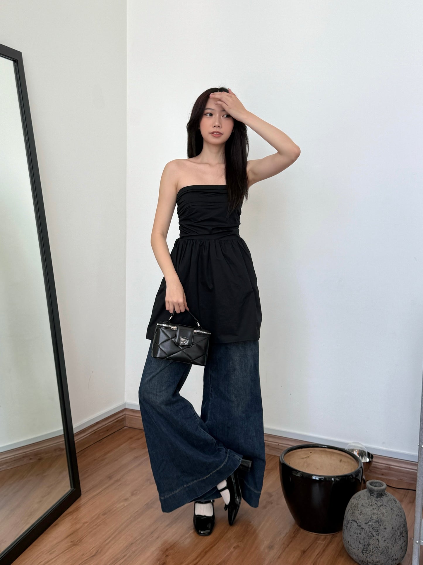 Gina Strapless Dress (Black)