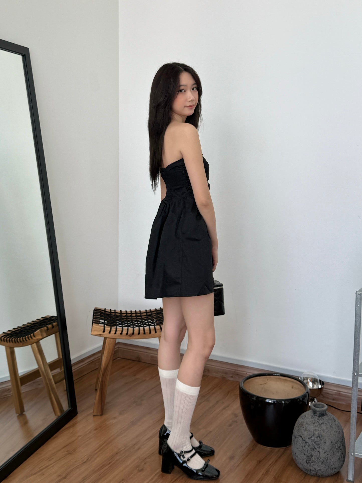 Gina Strapless Dress (Black)