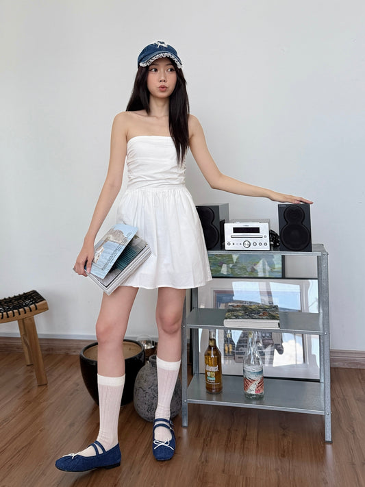 Gina Strapless Dress (White)