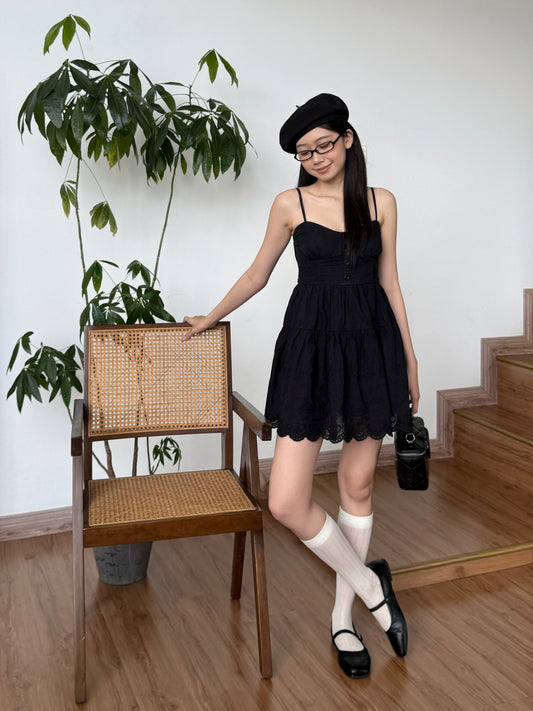 Amelia Corset Dress (Black)