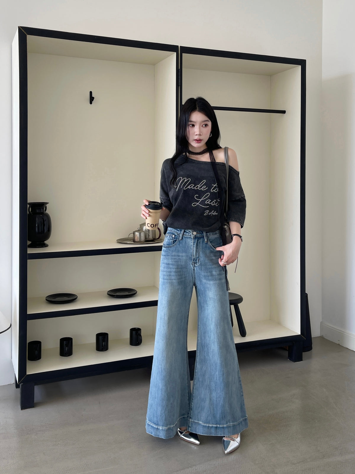 Lexi Retro Flared Jeans Light Blue