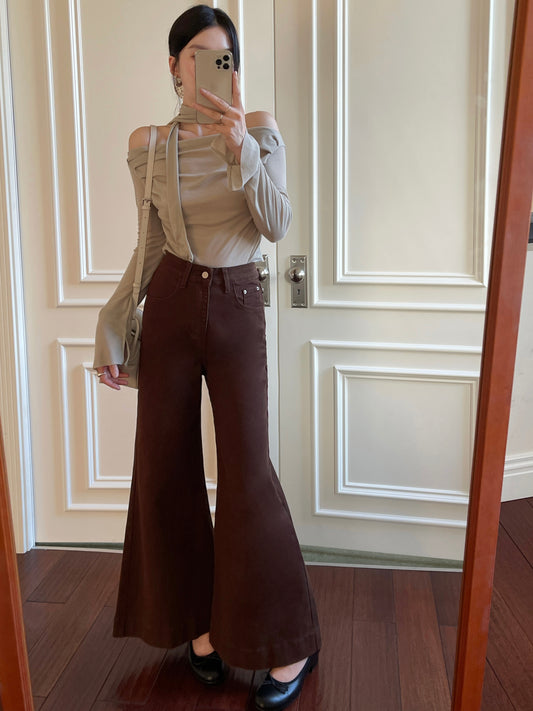 Lexi Retro Flared Jeans Brown