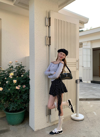 Poe Dotted Skirt BLACK