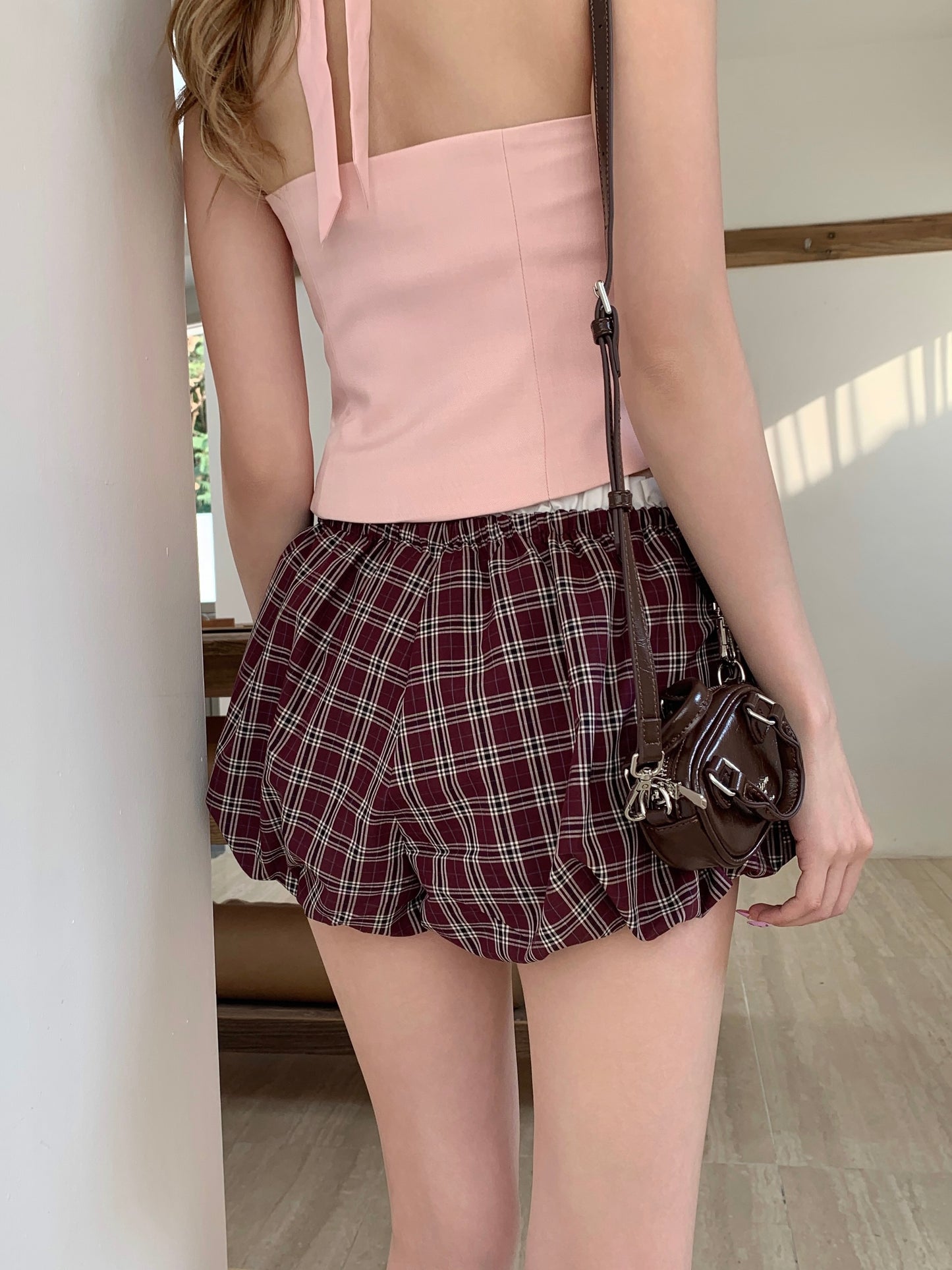 Mila Bubble Skorts RED