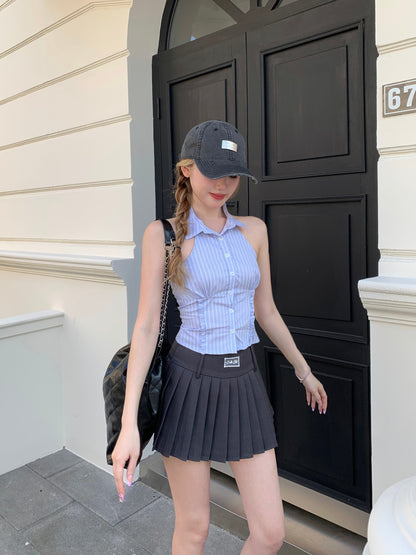 Volie Pleated Skirt DARK GREY