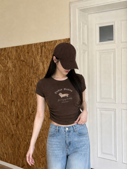 Cudor House Crop Top BROWN