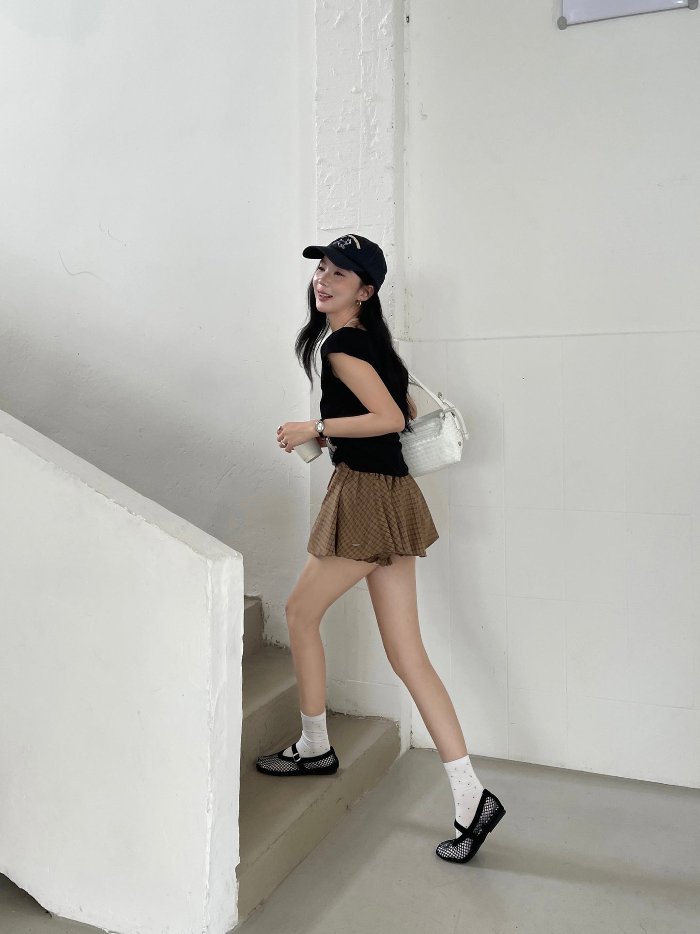Starry Plaid Skorts KHAKI