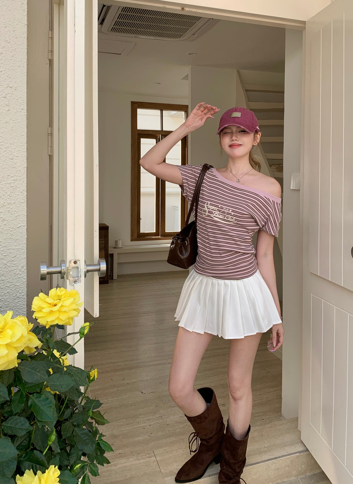 Volie Pleated Skirt WHITE