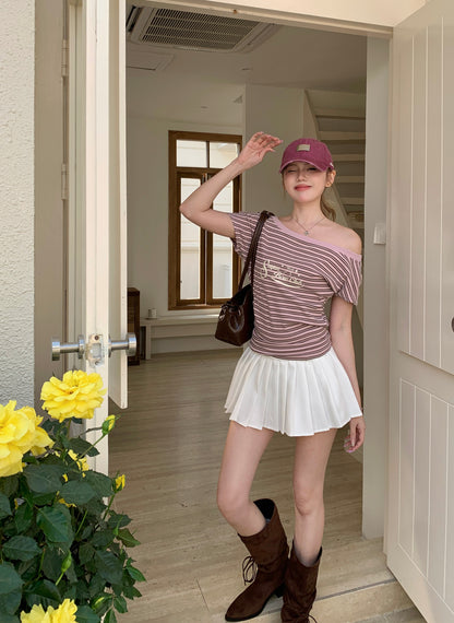 Volie Pleated Skirt WHITE