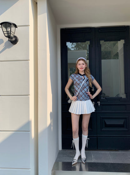 Lienne Cheongsam Top BLUE