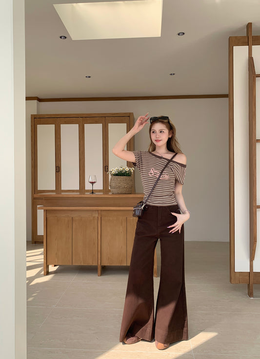 Softie Stripe Tee BROWN