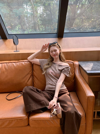 Softie Stripe Tee BROWN