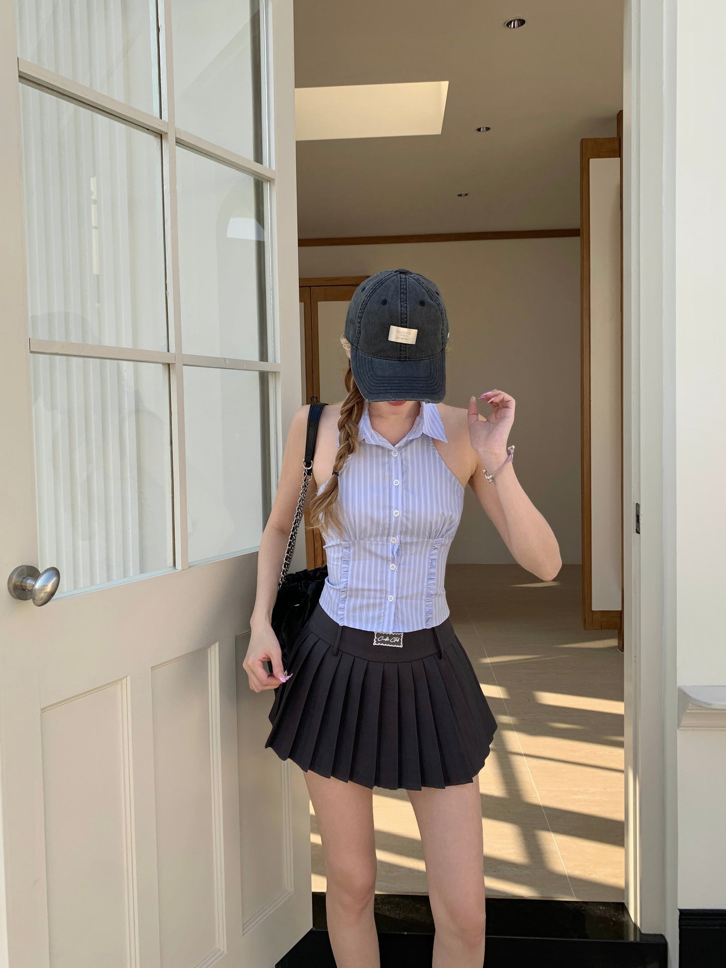 Volie Pleated Skirt DARK GREY