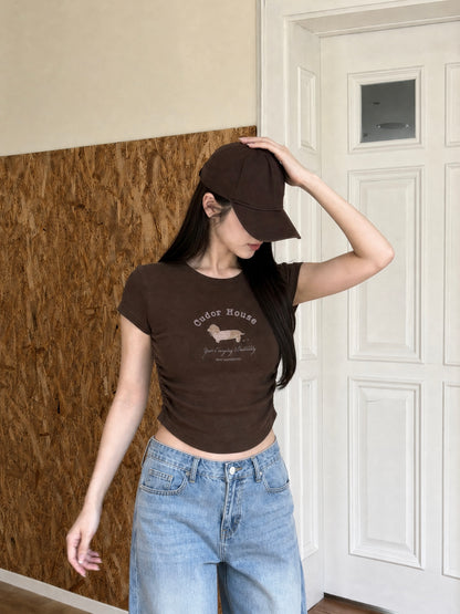 Cudor House Crop Top BROWN