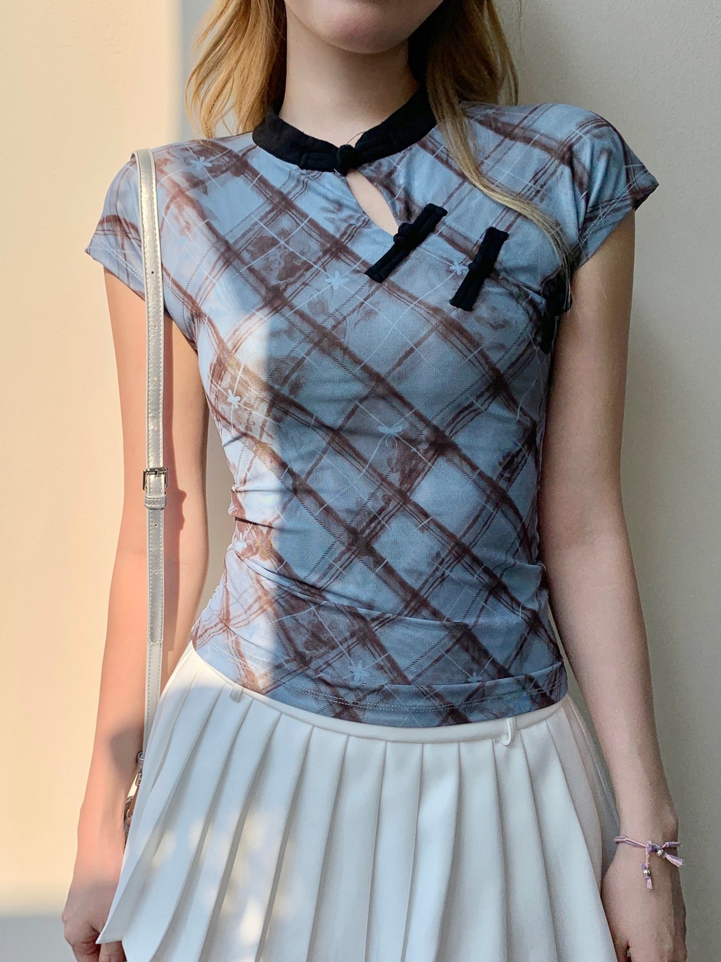 Lienne Cheongsam Top BLUE