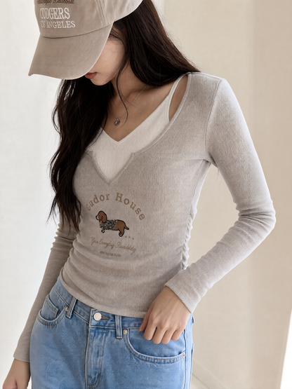 Cudor House V-neck Knit GREY