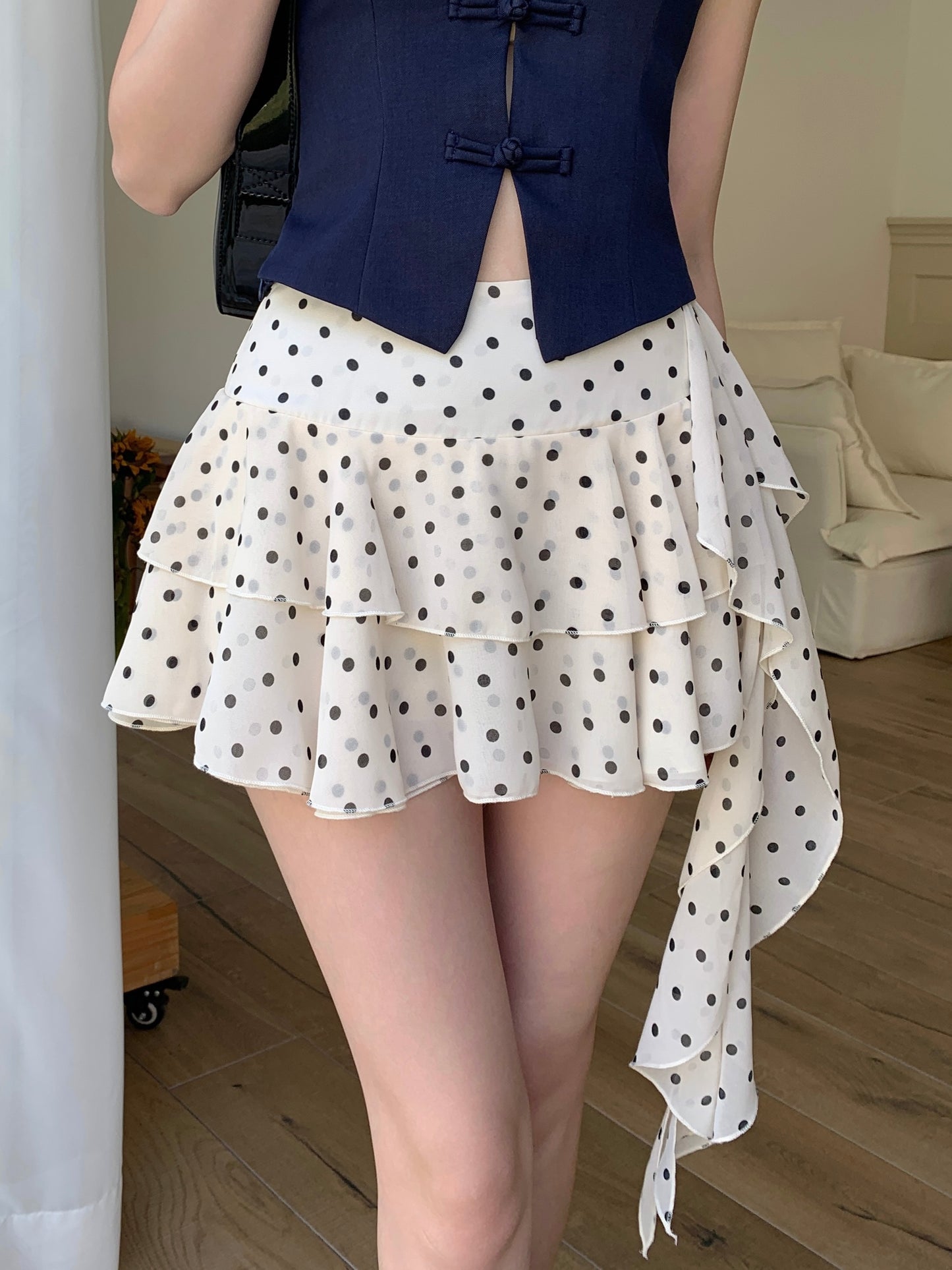 Poe Dotted Skirt BEIGE