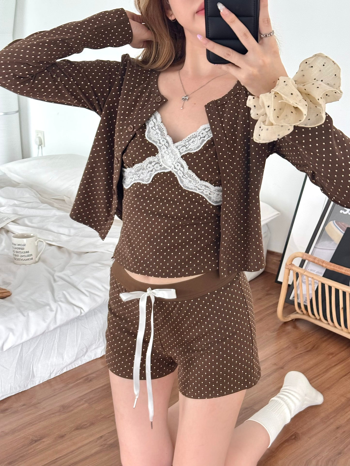 Viera Polka Set BROWN