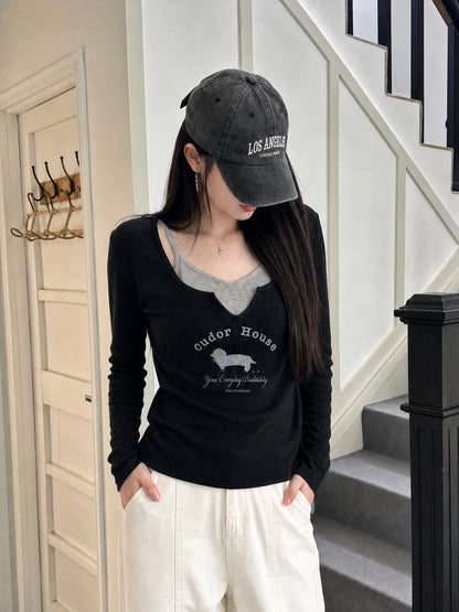 Cudor House V-neck Knit BLACK