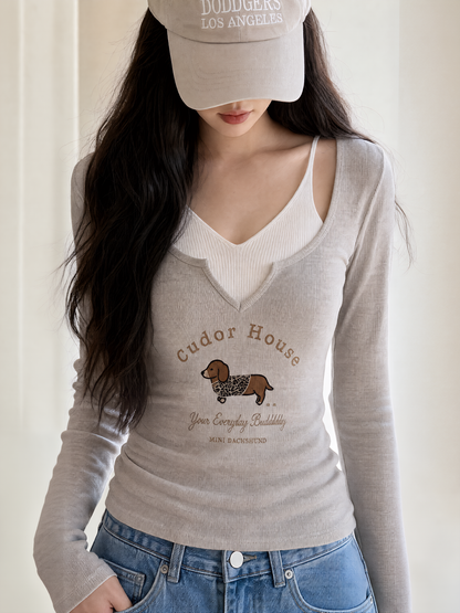 Cudor House V-neck Knit GREY
