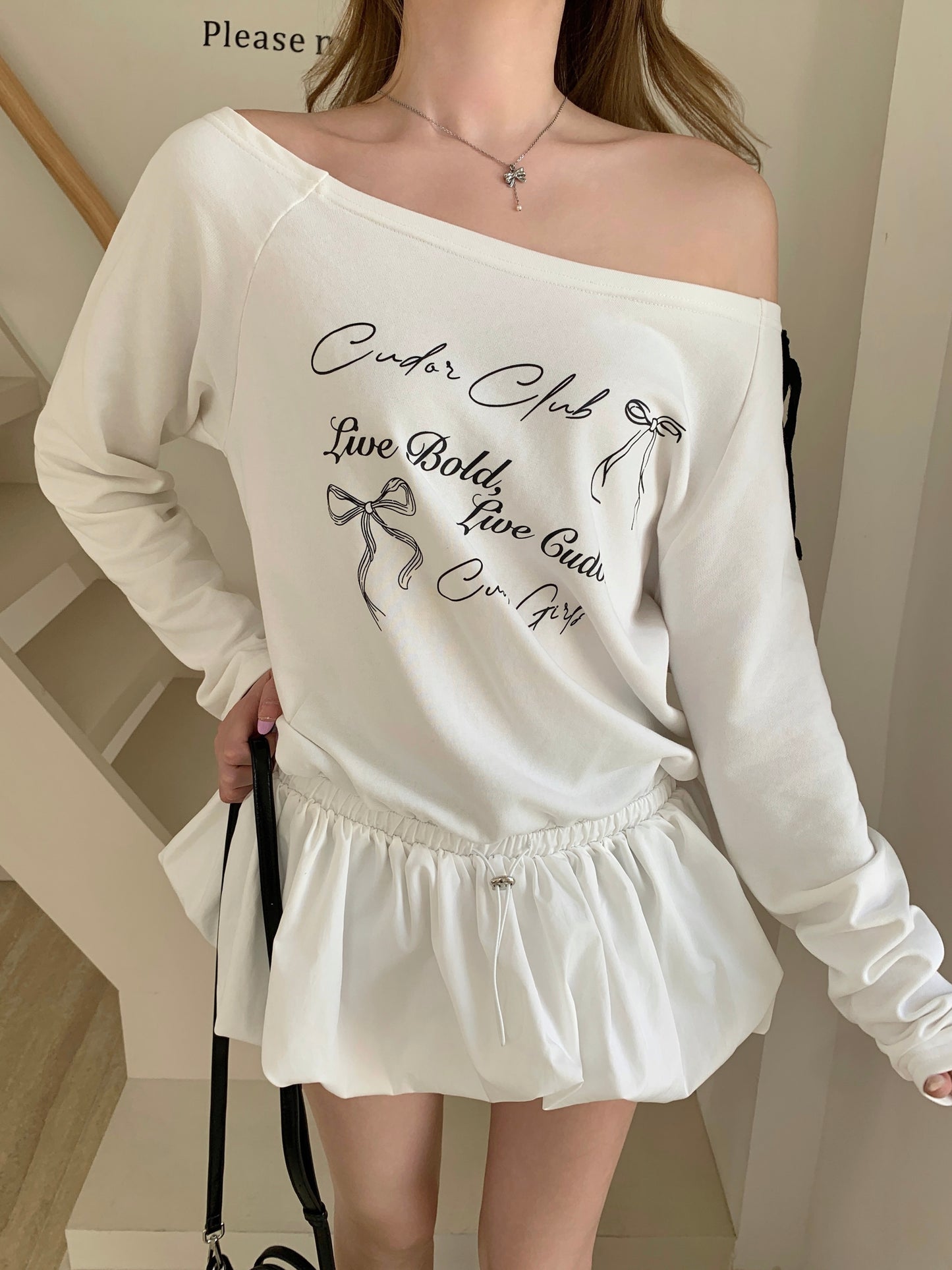 Petal Flounce Dress WHITE