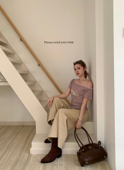 Lexi Retro Flared Jeans KHAKI