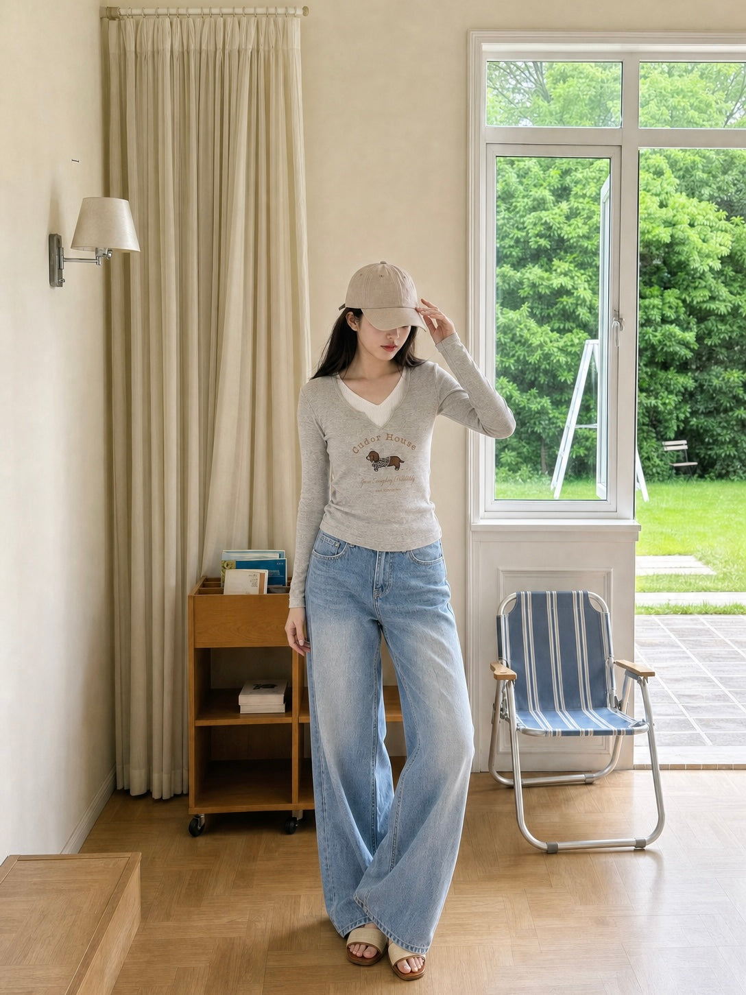 Cudor House V-neck Knit GREY