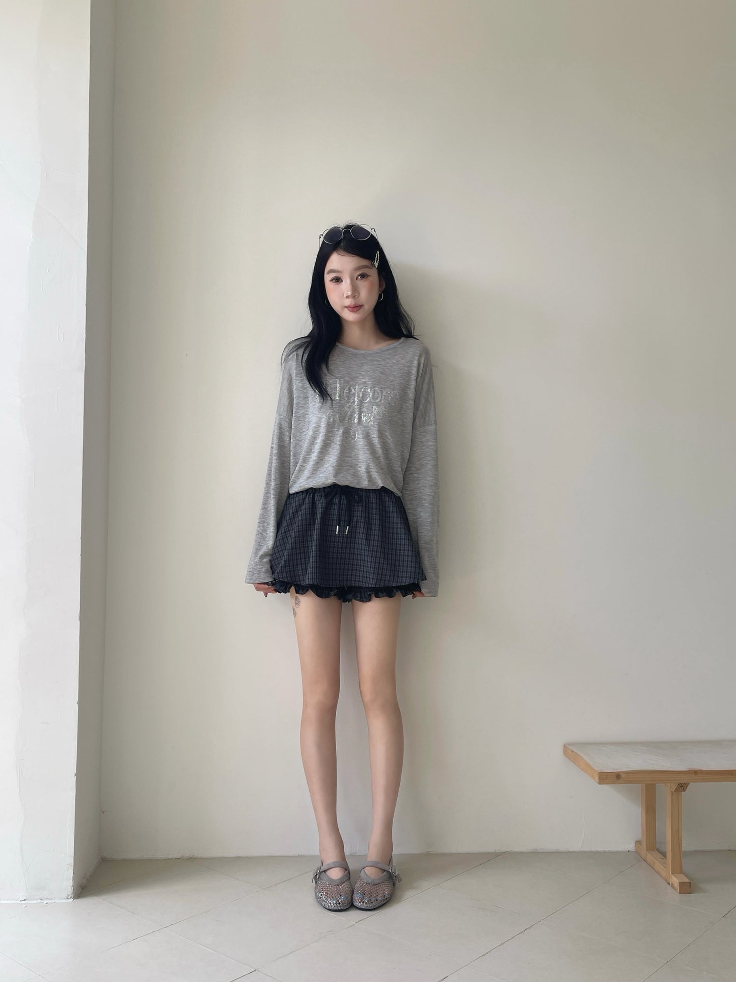 Starry Plaid Skorts BLUE