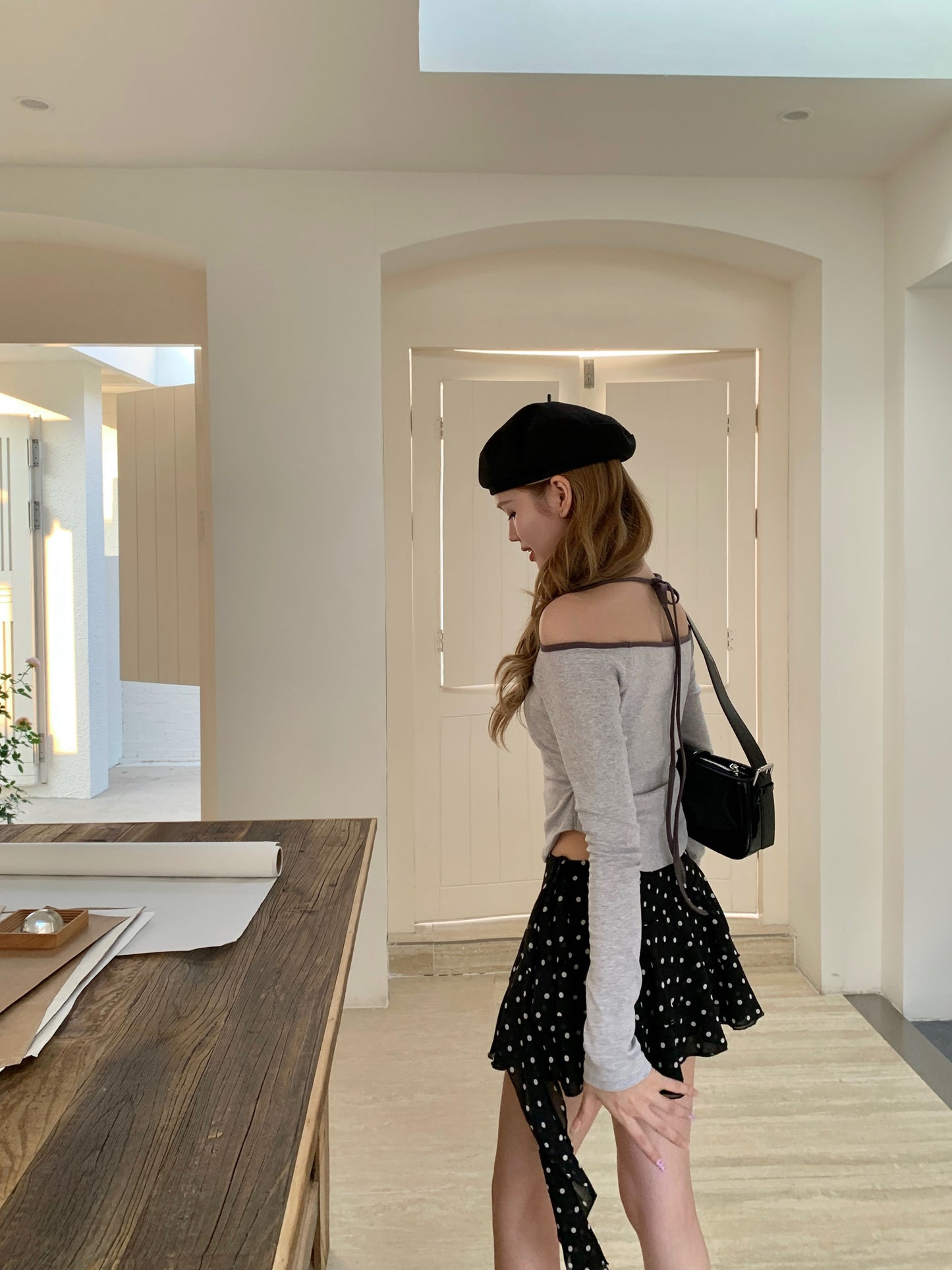 Poe Dotted Skirt BLACK