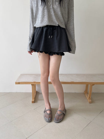 Starry Plaid Skorts BLUE