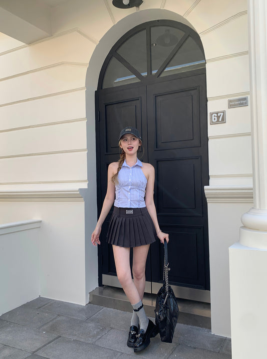 Volie Pleated Skirt DARK GREY