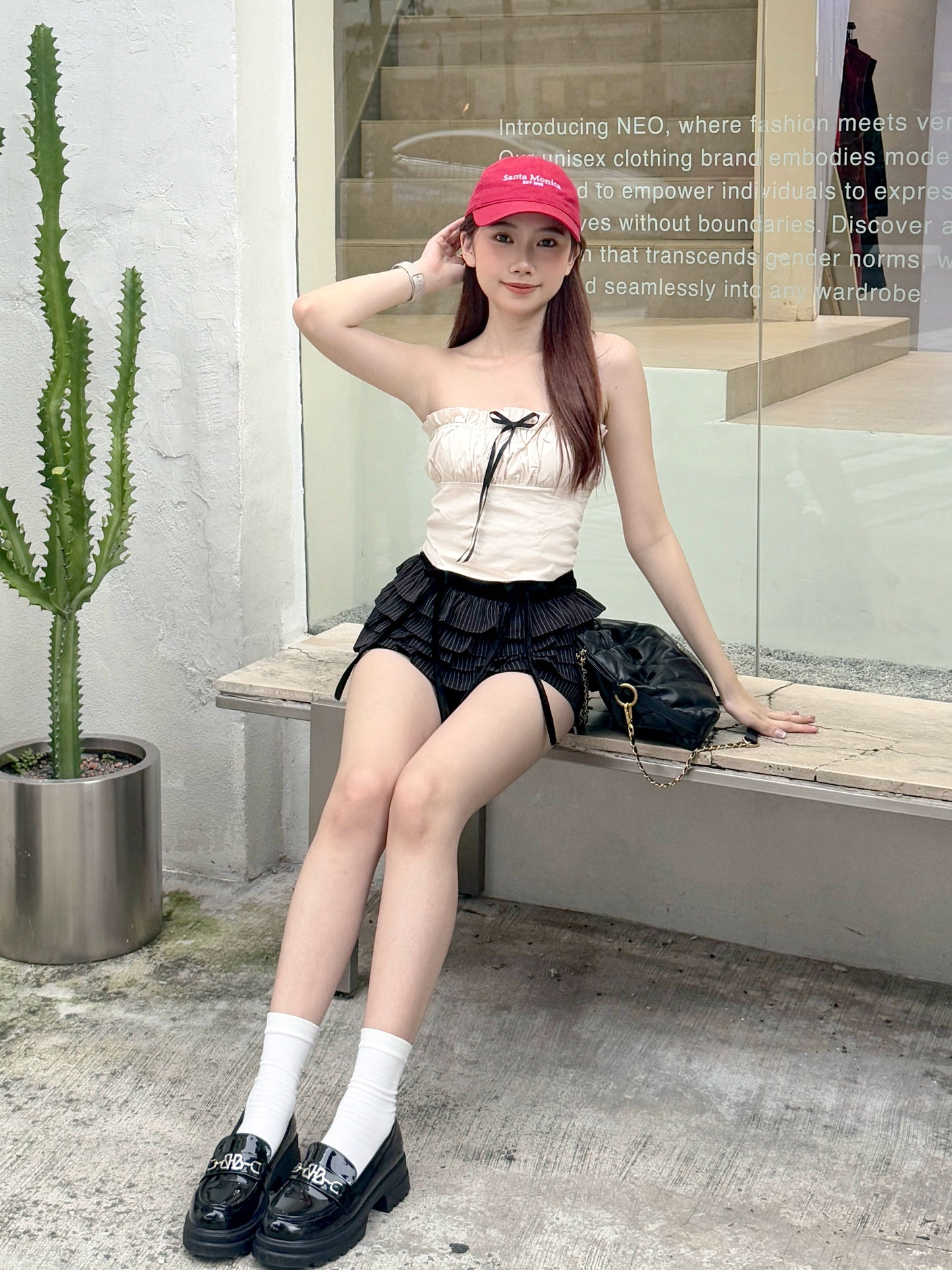 Jolly Bubble Skort (Striped Black)
