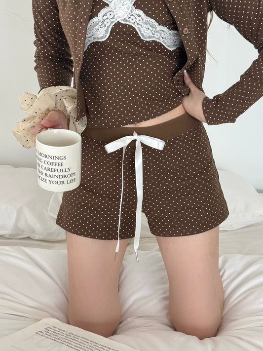 Viera Polka Shorts BROWN