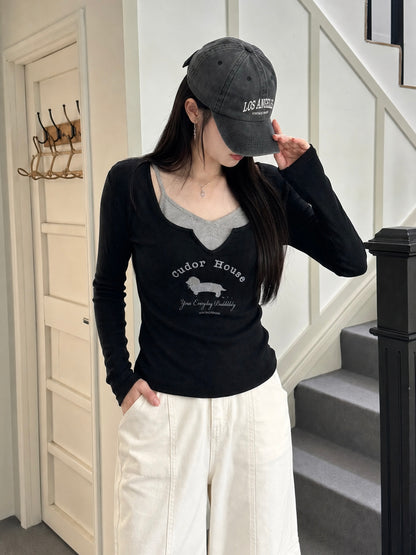 Cudor House V-neck Knit BLACK