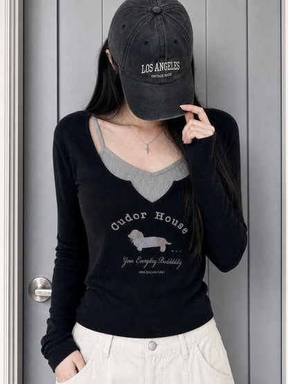 Cudor House V-neck Knit BLACK