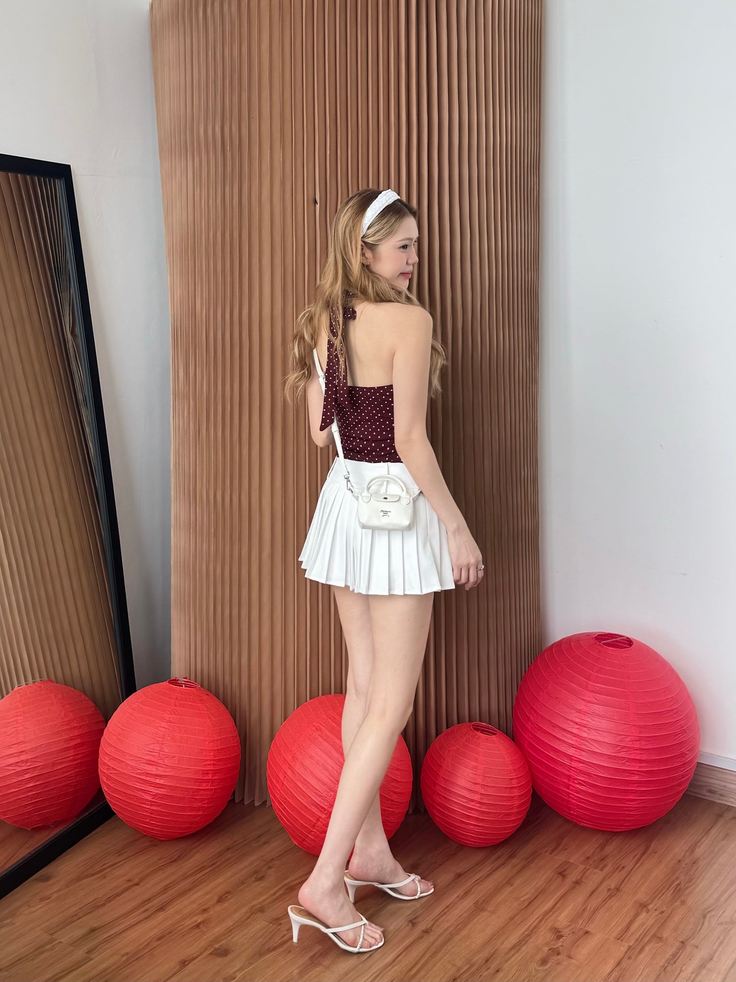 Adore Ribbed Halter MAROON