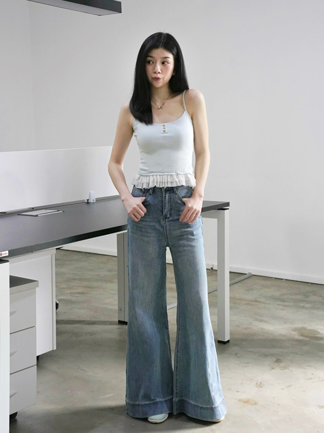 Lexi Retro Flared Jeans Light Blue