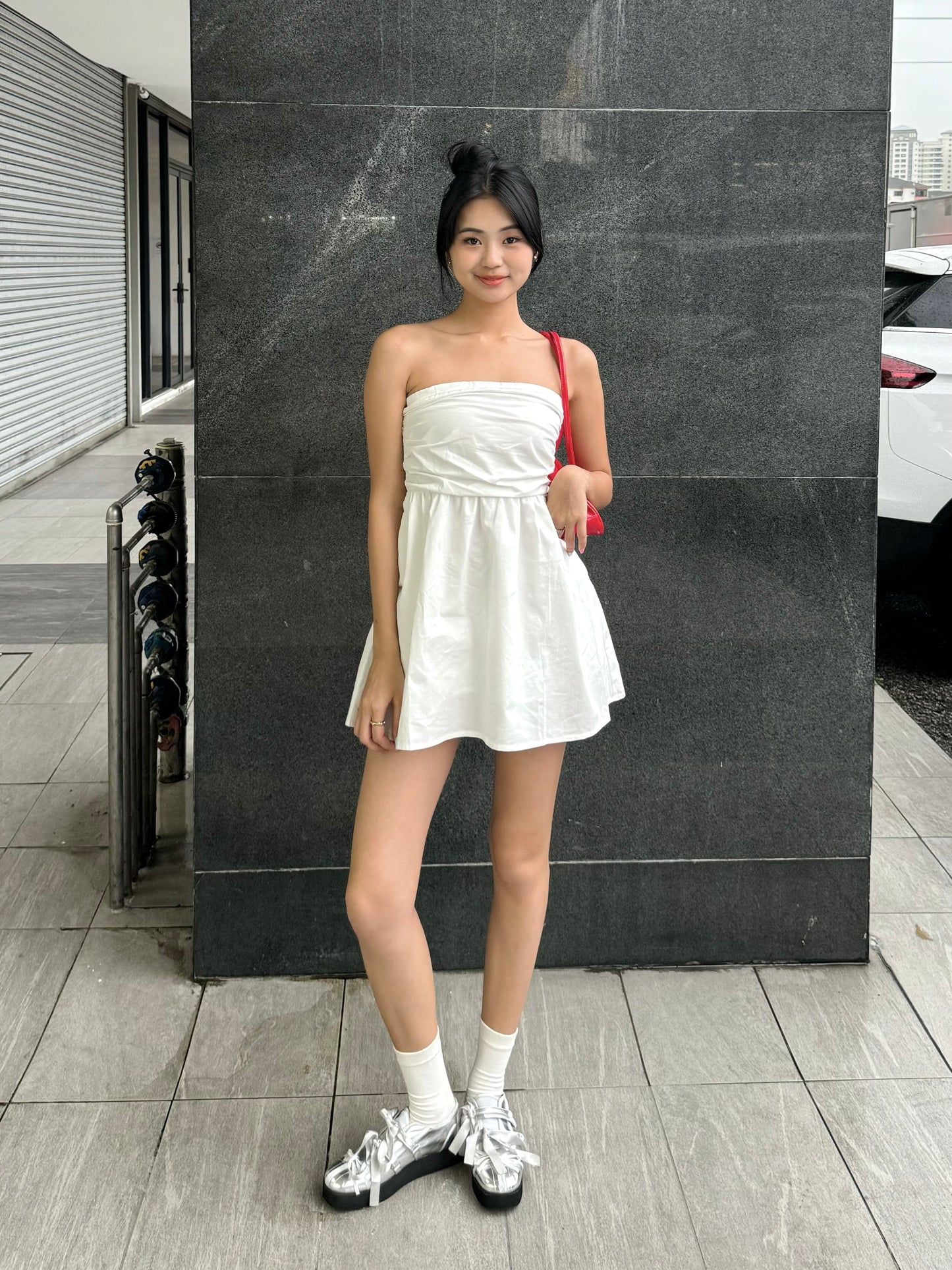 Gina Strapless Dress (White)