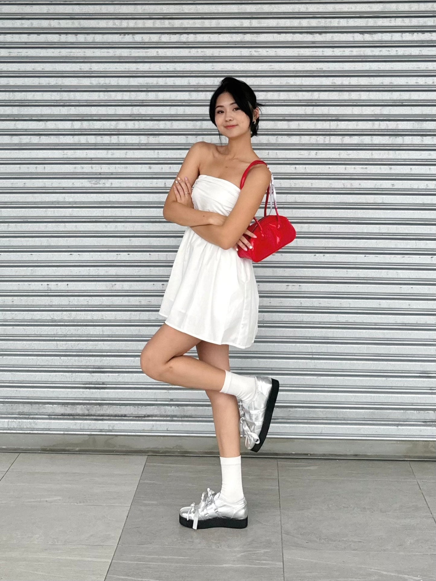 Gina Strapless Dress (White)